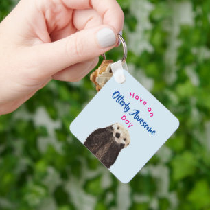 Heb een Otterly Geweldige Dag Cute Otter Foto Sleutelhanger