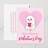 Heb een pawsome Valentijnsdag | Grappige Schattige Briefkaart (Voorkant / Achterkant)
