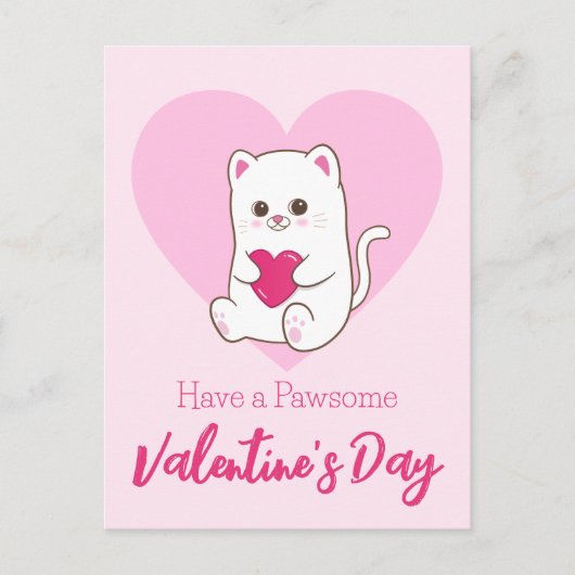 Heb een pawsome Valentijnsdag | Grappige Schattige Briefkaart (Voorkant)