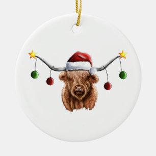 Heb een prettige kerst met Hielan Coo Keramisch Ornament