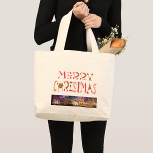 Heb een prettige kerstdag met compassie grote tote bag
