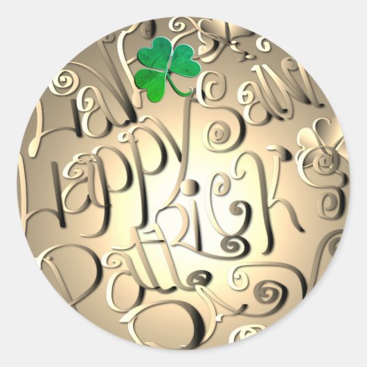 "Heb een prettige St. Patrick's Day" Ronde Sticker (Voorkant)