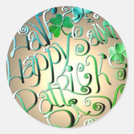 "Heb een prettige St. Patrick's Day" Ronde Sticker (Voorkant)