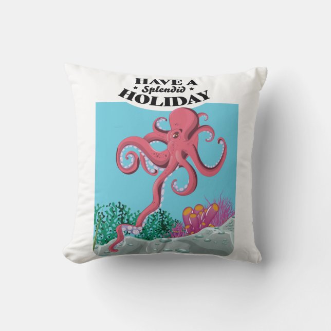 Heb een Splendid Holiday Squid Kussen (Voorkant)