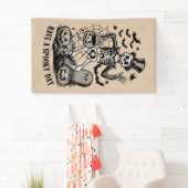 Heb een spookachtige dag Halloween Witch Skeleton Spandoek (Insitu)