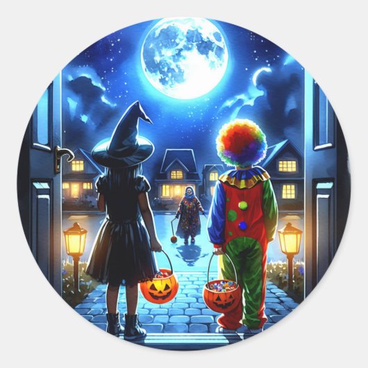 Heb een Spooky Halloween Ronde Sticker (Voorkant)