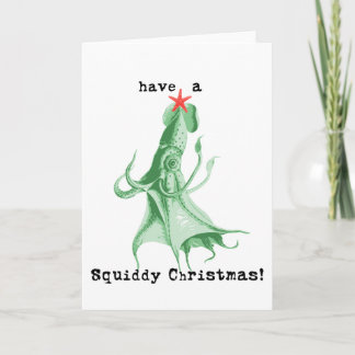 Heb een Squiddy Christmas Feestdagen Kaart