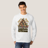 Heb een vrolijk Capybara Kerstmis T-shirt (Voorkant volledig)