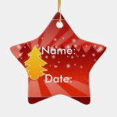 Heb een vrolijk kerstboomrood Ornament (Achterkant)