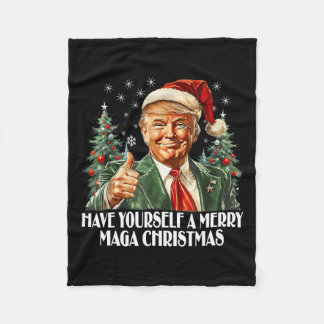 Heb een vrolijk kerstfeest - Trump Xmas Pajam Fleece Deken