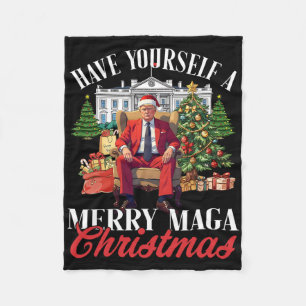 Heb een vrolijk mega kerstman Kerstmis leuk T Fleece Deken