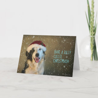 Heb een vrolijke collie kerst feestdagen kaart