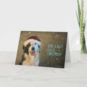 Heb een vrolijke collie kerst feestdagen kaart