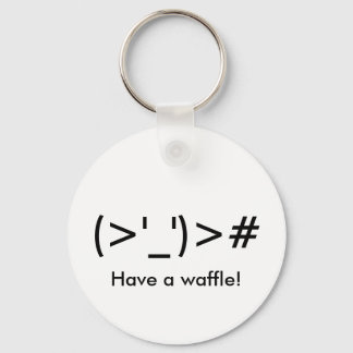 "(>'_')># Heb een wafel!" Button Sleutelhanger