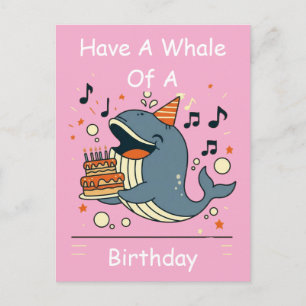 Heb een walvis van een verjaardag zingende walvis briefkaart