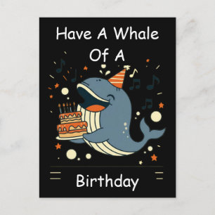 Heb een walvis van een verjaardag zingende walvis briefkaart