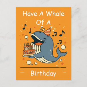 Heb een walvis van een verjaardag zingende walvis briefkaart