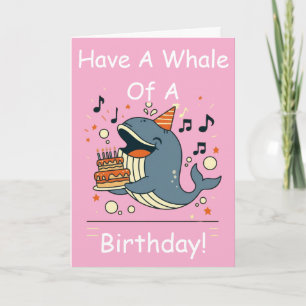 Heb een walvis van een verjaardag zingende walvis kaart