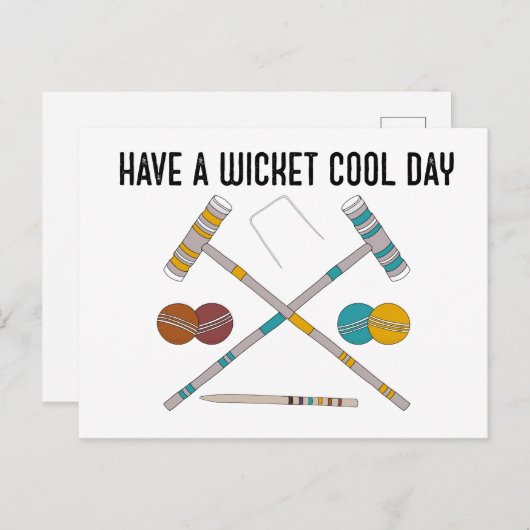 Heb een Wicket Cool Day Funny Croquet Briefkaart (Voorkant / Achterkant)