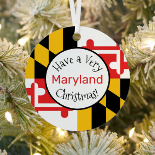 Heb een zeer Maryland kerstHun Gepersonaliseerd Metalen Ornament