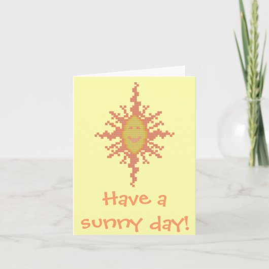 Heb een zonnige dag! Zonnestraal Notecard Kaart (Voorkant)