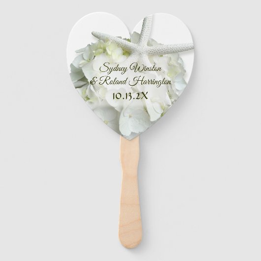Heb en houd Zee Star Hydrangea White Wedding Han Handwaaier (Voorkant)