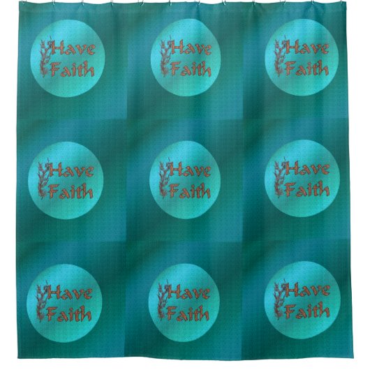 Heb Geloof Inspirerend Douchegordijn (Voorkant)