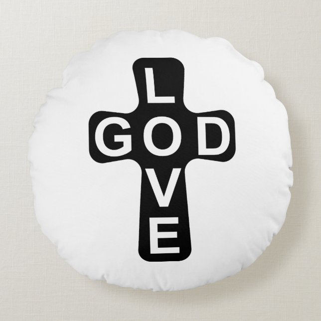 Heb God lief Rond Kussen (Voorkant)