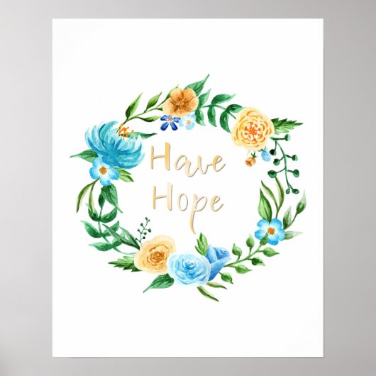 Heb hoop Floral krans Poster (Voorkant)