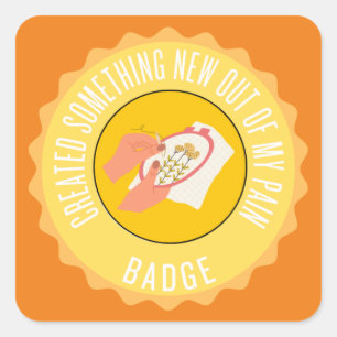 heb iets nieuws gemaakt uit mijn pijnkaart vierkante sticker