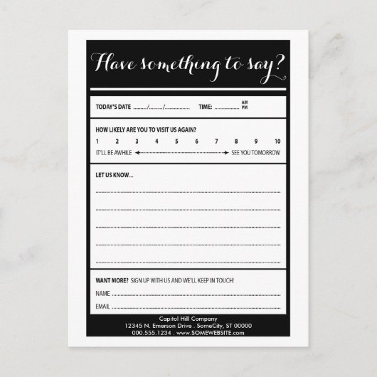 heb iets om commentaar te geven briefkaart (Voorkant)