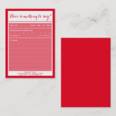 heb iets om commentaar te geven visitekaartje (Voorkant / Achterkant)