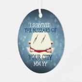 heb ik de blizzard auto overleefd metalen ornament (Voorkant links)