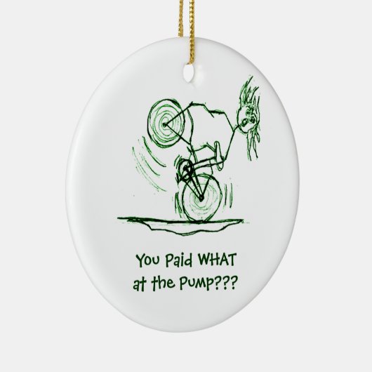 Heb je betaald wat bij de pomp? keramisch ornament (Rechts)