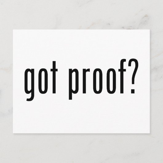 Heb je bewijs? briefkaart (Voorkant)