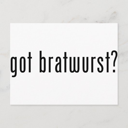 Heb je bratwurst? briefkaart (Voorkant)