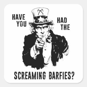 Heb je de Screaming Barfies gehad bij het ijsbekli Vierkante Sticker