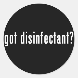 Heb je een ontsmettingsmiddel? ronde sticker