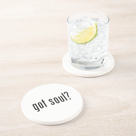 Heb je een ziel? zandsteen onderzetter (Zijkant)
