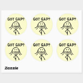 Heb je Gap? Tandmeisje met gladde tand Ronde Sticker (Vel)