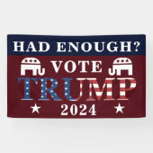 Heb je genoeg gehad? Stemming Trump 2024 Maga Verk Spandoek (Horizontaal)