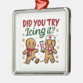 Heb je geprobeerd het grappige peperkoekverpleging metalen ornament (Links)