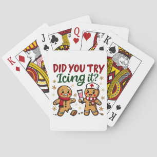 Heb je geprobeerd het grappige peperkoekverpleging pokerkaarten