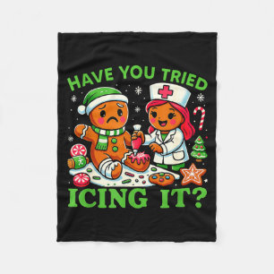 Heb je geprobeerd het te bevriezen Kerst Gingerbre Fleece Deken