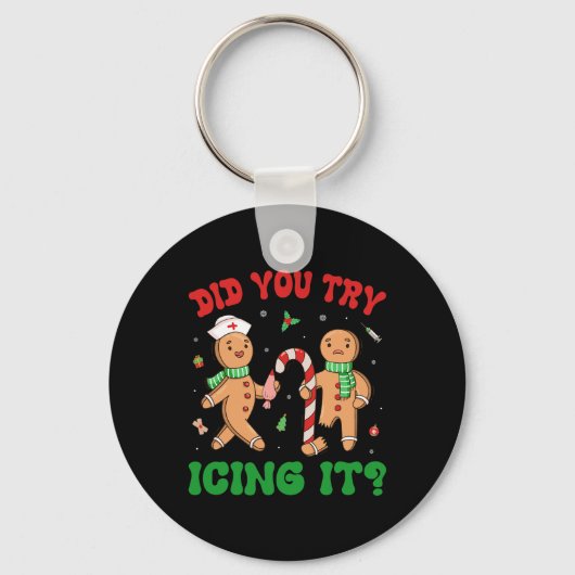 Heb je geprobeerd om het te ijsmen Retro Christmas Sleutelhanger (Voorkant)