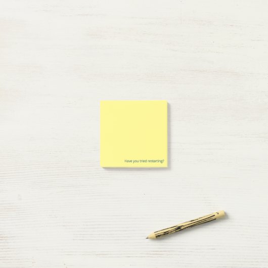 Heb je geprobeerd opnieuw op te starten? post-it® notes (Op bureau)
