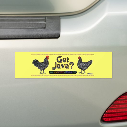 Heb je Java? Bumpersticker (Op auto)