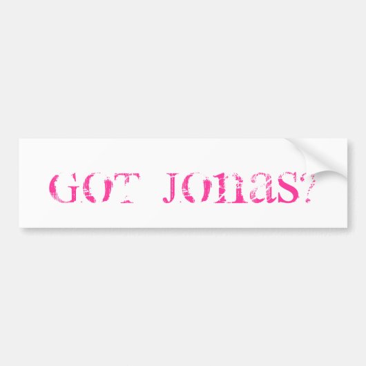 Heb je Jonas? Bumpersticker (Voorkant)