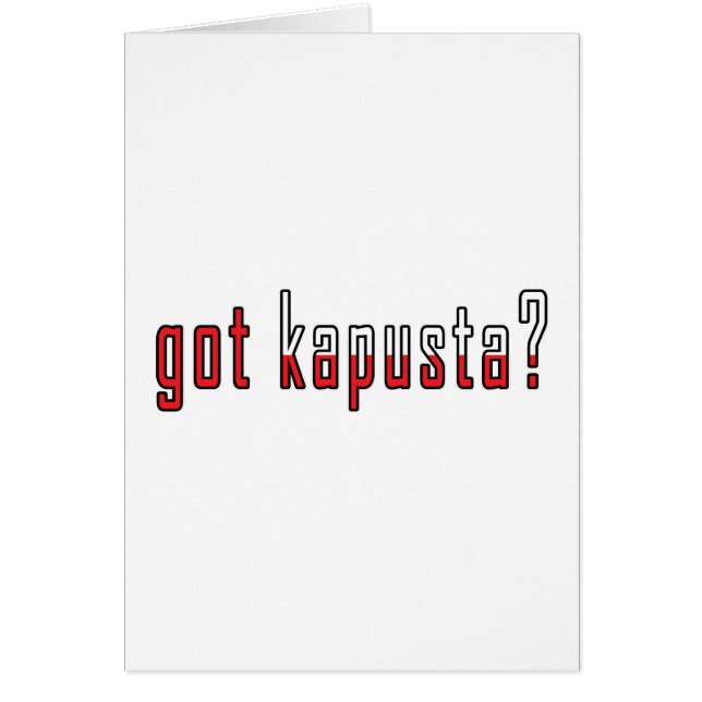 Heb je kapusta? Markering (Voorkant)