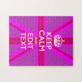 Heb je Keep Calm tekst op roze Union Jack Legpuzzel (Horizontaal)